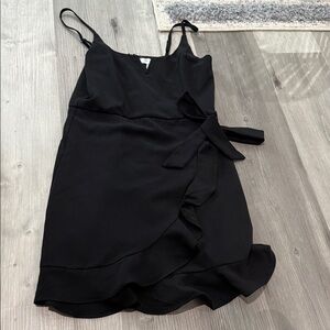 She + Sky Black Ruffle Mini Dress